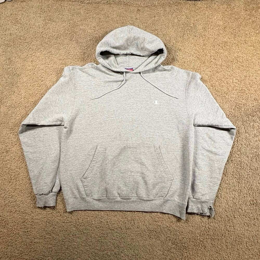 Champion Authentic Athletic Apparel Hoodie Gray Mens Size Medium Sweatshirt